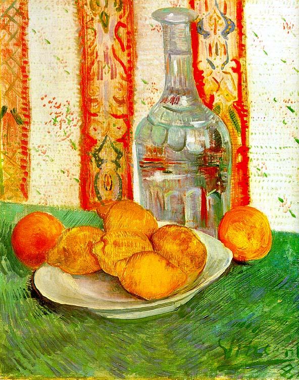 Vincent Van Gogh Still Life with Decanter and Lemons on a Plate oil painting picture